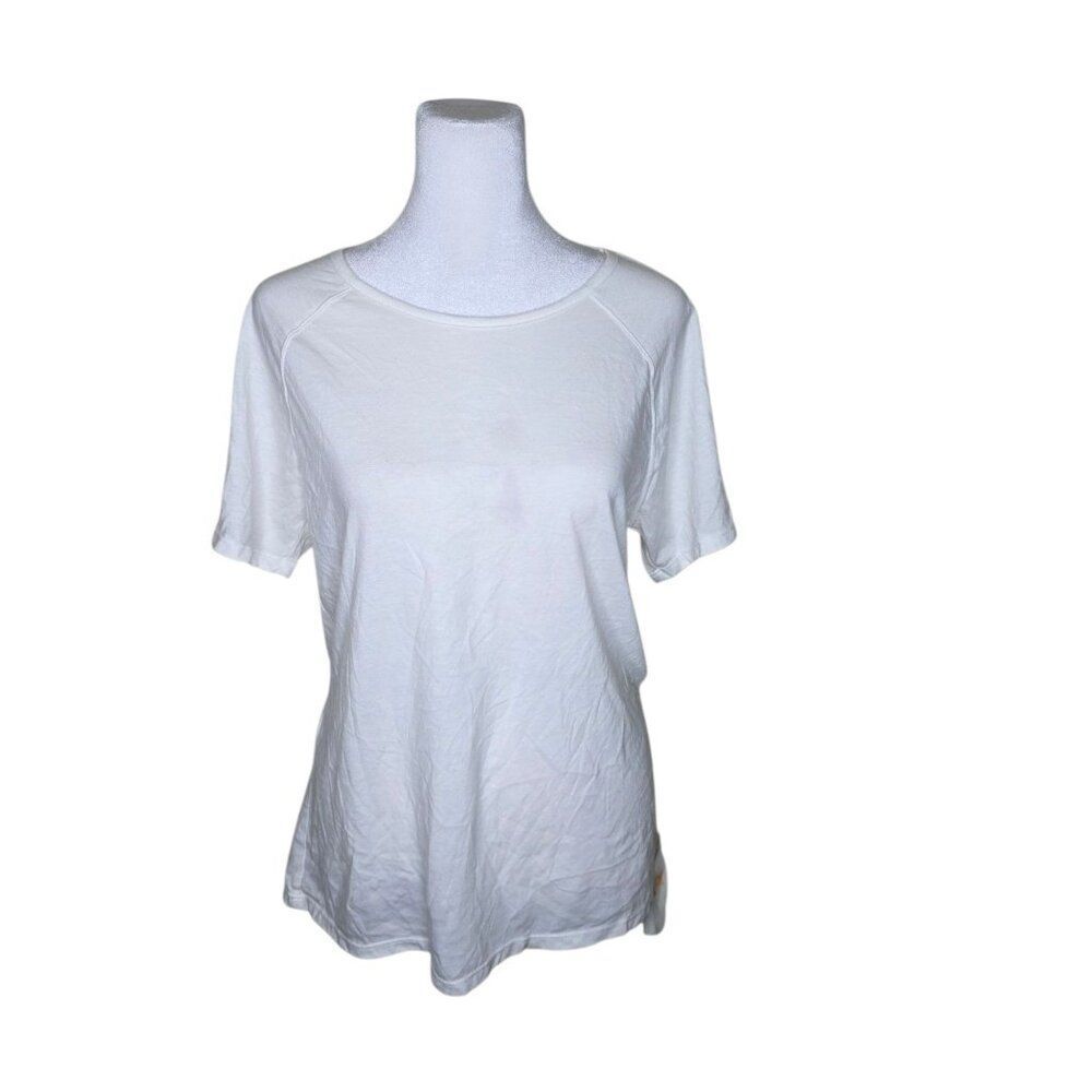 Fabletics Short Sleeve Open Back Athletic Top Womens Size S White